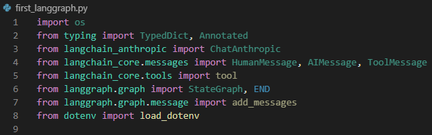 LangGraph 첫 import — StateGraph, add_conditional_edges 등 다양한 모듈
