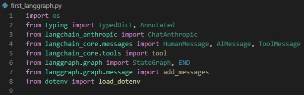 LangGraph 첫 import — StateGraph, add_conditional_edges 등 다양한 모듈